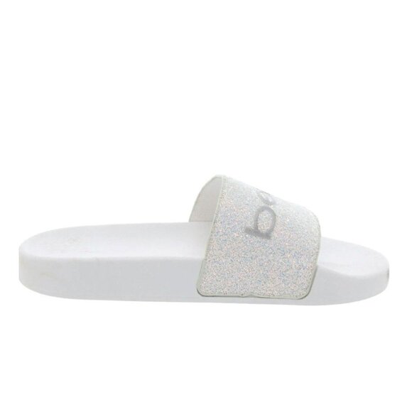 Bebe Fraida Slide Sandals White Sparkle Glitter Slides Size 6M New in Box - Picture 2 of 6